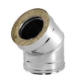 Отвод для дымохода 45° D150 зеркальная